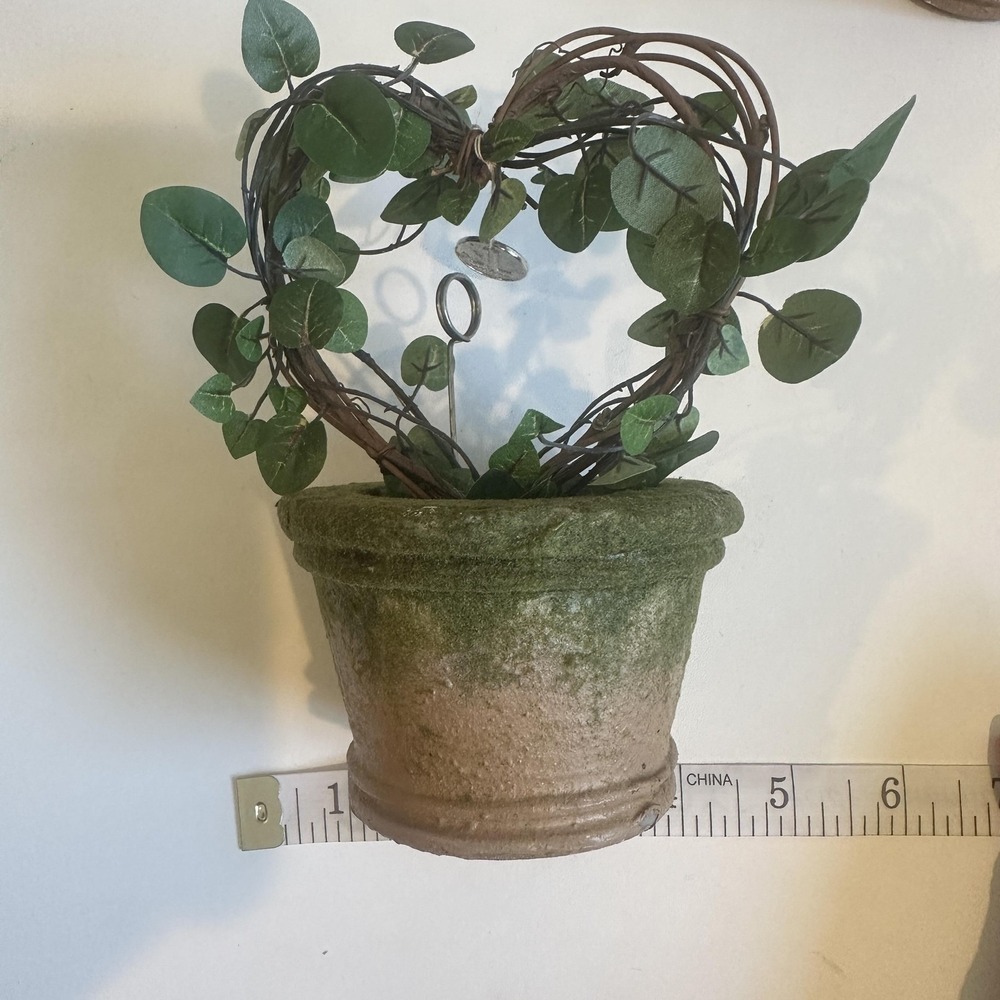 LL Collection Heart Topiary Set Of 3 In Pots 7 Inch Green Leaf Table Decor - Picture 7 of 9